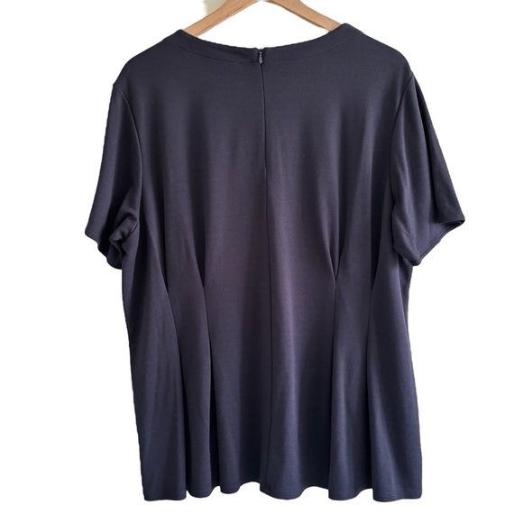 The Limited Peplum Top Size 1X Navy Swing Hem Zip Up Pullover Office Workwear - Picture 9 of 15